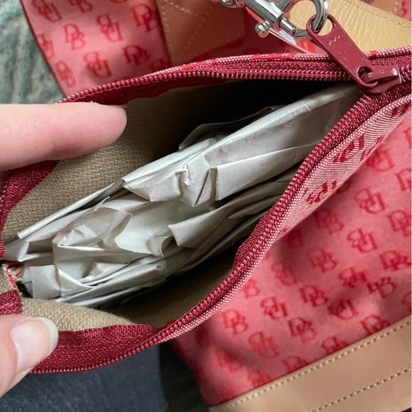 Dooney & Bourke Vintage Pink/Red Monogrammed Medium Shopper Purse Tote NWT - Picture 10 of 10